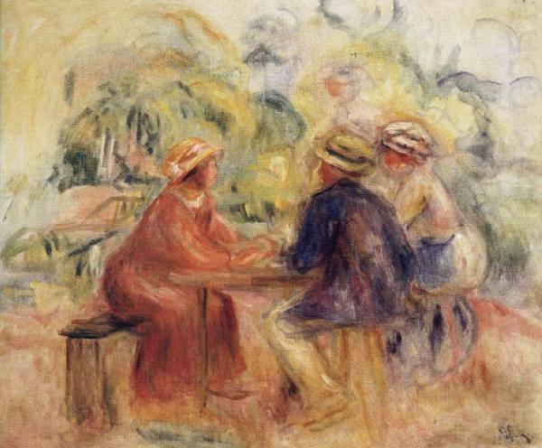 Pierre Renoir Meeting in the Garden china oil painting image